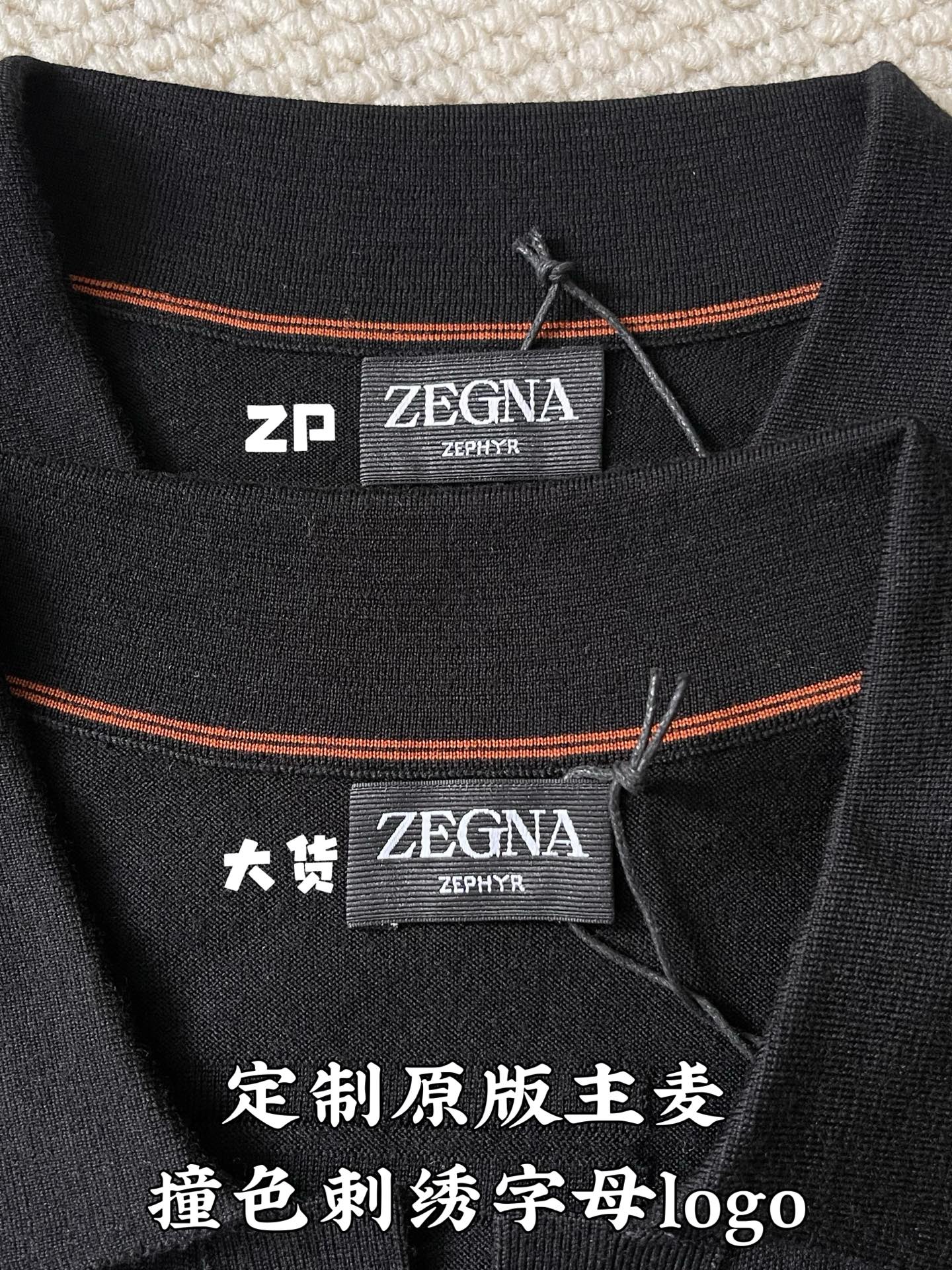  ZEGNA 超细羊毛休闲V领短袖针织Polo衫