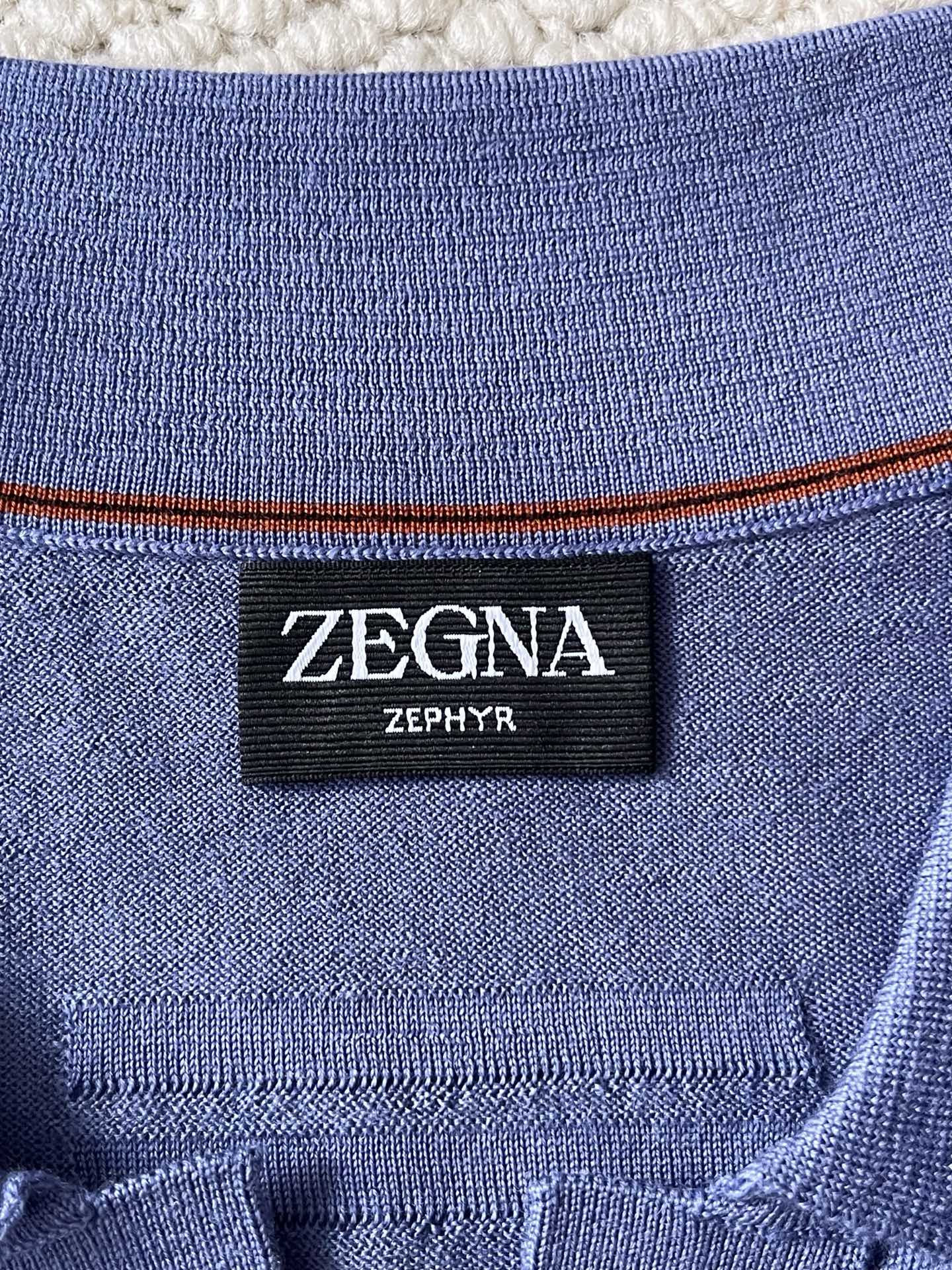  ZEGNA 超细羊毛休闲V领短袖针织Polo衫