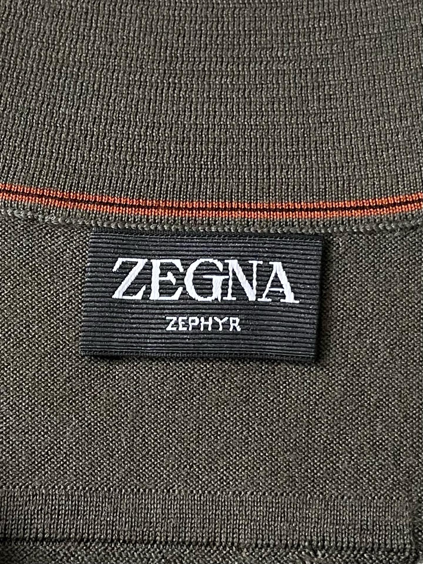  ZEGNA 超细羊毛休闲V领短袖针织Polo衫